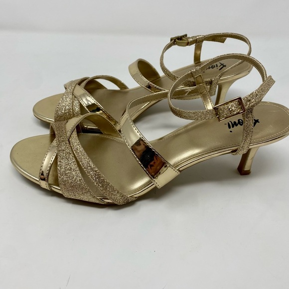 Women’s FIONI Gold Glitter Heels Size 9W - Picture 4 of 9